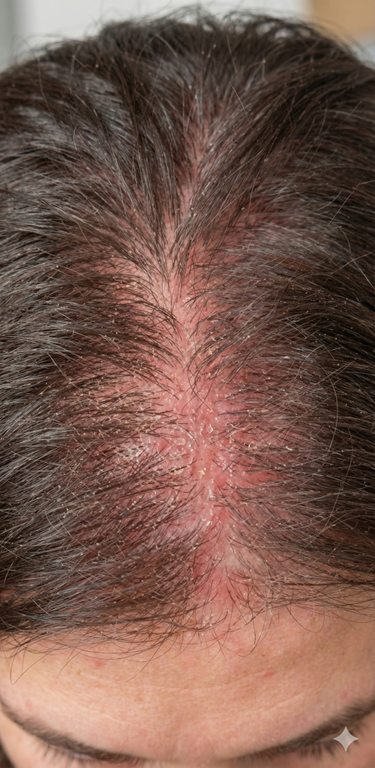 민감하거나 자극받은 모발